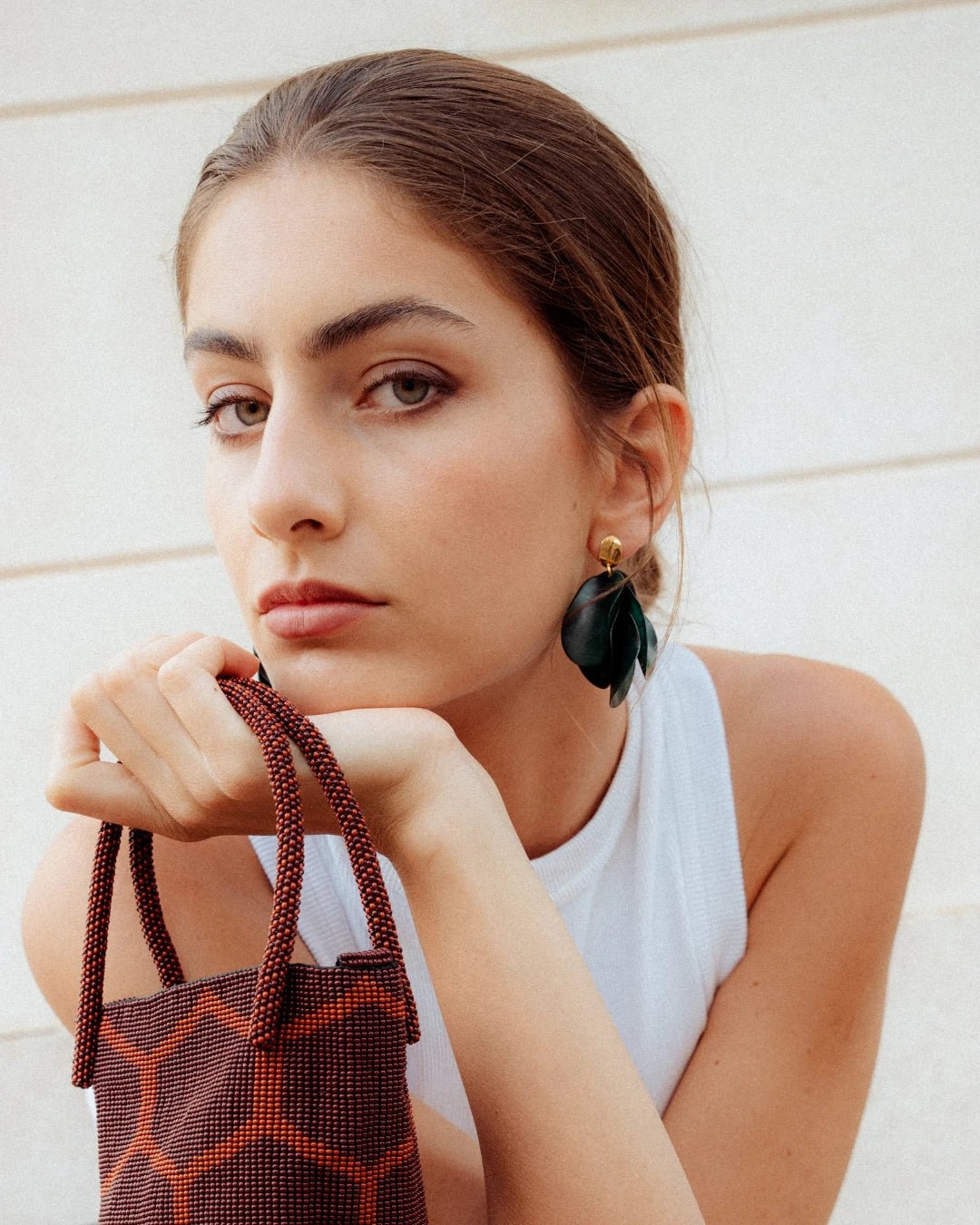 Aros Flora Tagua - Verde Esmeralda