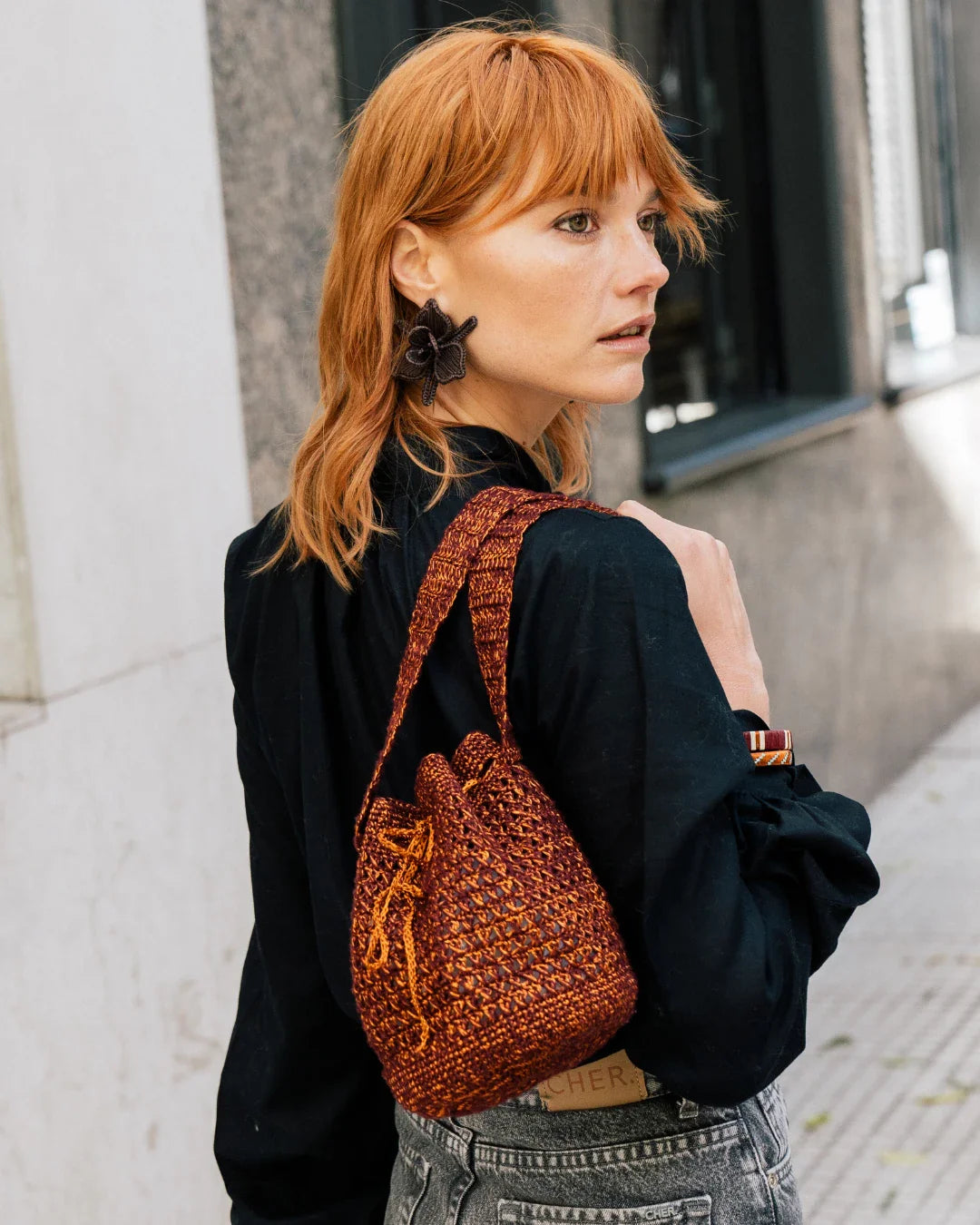 Alba Bucket Bag | Burgundy