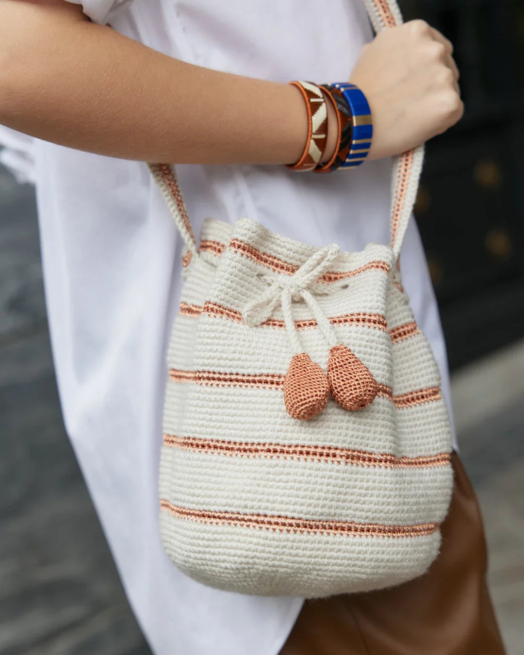 Bolso Bucket Viola | Beige
