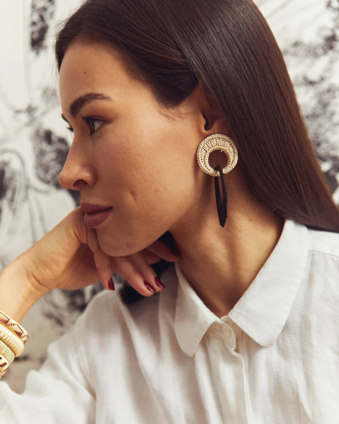 Aros Carmina | Beige & Negro